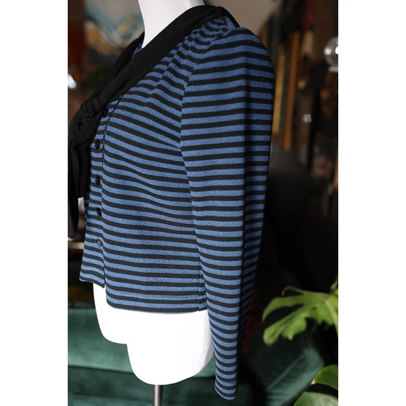 Vintage  Perceptions Womens 6 Pin up Rockabilly stripped button shirt with scarf - Picture 7 of 8